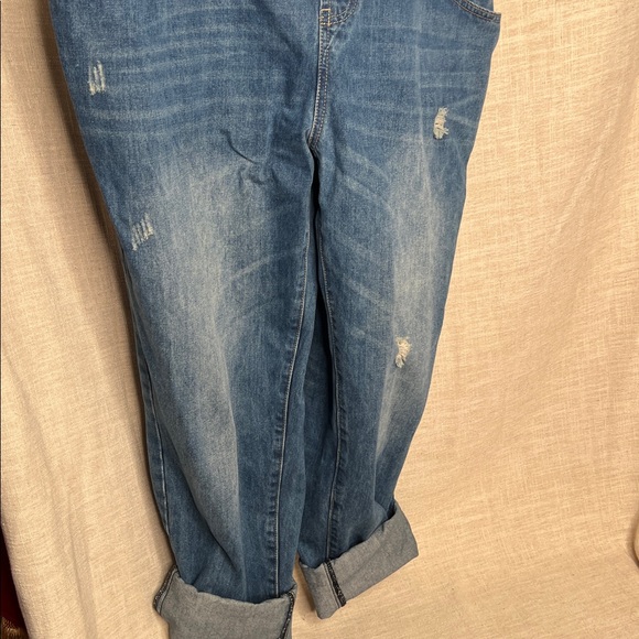City Chic Women’s Medium Wash Denim Skinny Overalls Sz 16 - Picture 4 of 6